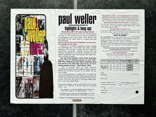 Paul weller music flyer - weller,